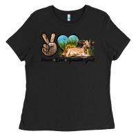 Black Peace Love Spanish Goat Ladies Tee - LillyAllenDesigns