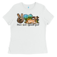 White Peace Love Spanish Goat Ladies Tee - LillyAllenDesigns