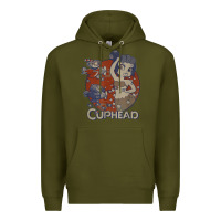 Army Green cuphead cala maria airplane attack t shirt Premium Hoodie - linhVisuals