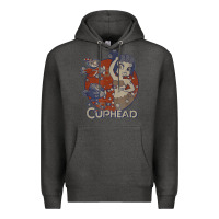 Charcoal Heather cuphead cala maria airplane attack t shirt Premium Hoodie - linhVisuals
