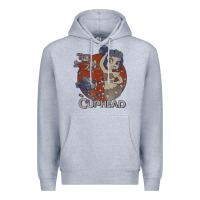Heather Grey cuphead cala maria airplane attack t shirt Premium Hoodie - linhVisuals