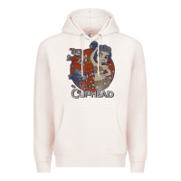 Pale Pink cuphead cala maria airplane attack t shirt Premium Hoodie - linhVisuals