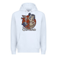 White cuphead cala maria airplane attack t shirt Premium Hoodie - linhVisuals