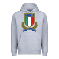 Heather Grey italian rugby federation Premium Hoodie - linhVisuals