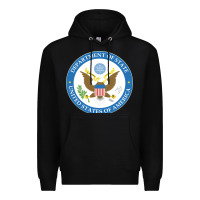 Black us department of state 2 Premium Hoodie - linhVisuals