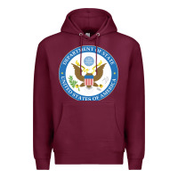 Burgundy us department of state 2 Premium Hoodie - linhVisuals