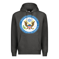 Charcoal Heather us department of state 2 Premium Hoodie - linhVisuals