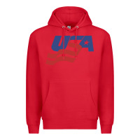 Red usa hockey simple Premium Hoodie - linhVisuals