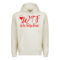 Oatmeal Heather wine tasting friends Premium Hoodie - linhVisuals
