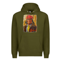 Army Green geronimo apache warrior native american t shirt Premium Hoodie - linhVisuals