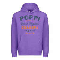 Purple Mens Poppi Like a Regular Grandpa Funny Fathers Day Premium Hoodie - linhVisuals