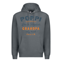 Rock Mens Poppi Like a Regular Grandpa Funny Fathers Day Premium Hoodie - linhVisuals