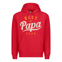 Red Mens Best Papa Ever Funny Fathers Day Premium Hoodie - linhVisuals