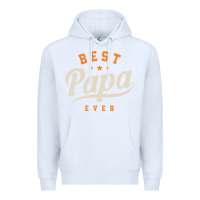 White Mens Best Papa Ever Funny Fathers Day Premium Hoodie - linhVisuals