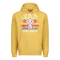 Antique Gold i axolotl questions funny axolotl costume for axolotl lovers t shirt Premium Hoodie - linhVisuals