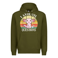 Army Green i axolotl questions funny axolotl costume for axolotl lovers t shirt Premium Hoodie - linhVisuals