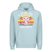 Blue Mist i axolotl questions funny axolotl costume for axolotl lovers t shirt Premium Hoodie - linhVisuals