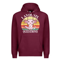 Burgundy i axolotl questions funny axolotl costume for axolotl lovers t shirt Premium Hoodie - linhVisuals