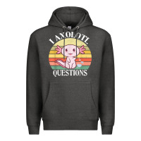 Charcoal Heather i axolotl questions funny axolotl costume for axolotl lovers t shirt Premium Hoodie - linhVisuals