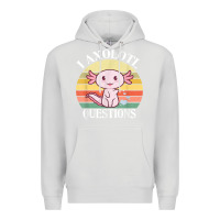 Dove Grey i axolotl questions funny axolotl costume for axolotl lovers t shirt Premium Hoodie - linhVisuals