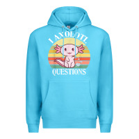 Ocean Blue i axolotl questions funny axolotl costume for axolotl lovers t shirt Premium Hoodie - linhVisuals