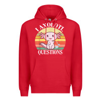 Red i axolotl questions funny axolotl costume for axolotl lovers t shirt Premium Hoodie - linhVisuals