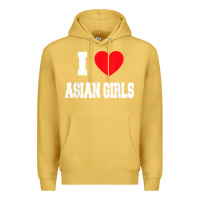 Antique Gold i love asian girls t shirt Premium Hoodie - linhVisuals