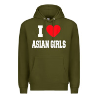 Army Green i love asian girls t shirt Premium Hoodie - linhVisuals