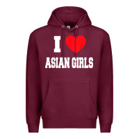 Burgundy i love asian girls t shirt Premium Hoodie - linhVisuals