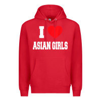 Red i love asian girls t shirt Premium Hoodie - linhVisuals