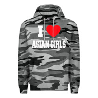 Slate Camo i love asian girls t shirt Premium Hoodie - linhVisuals