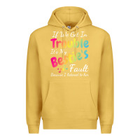 Antique Gold if we get in trouble it's my bestie's fault i listened her t shirt Premium Hoodie - linhVisuals