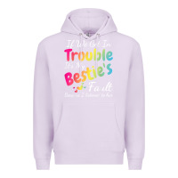 Lilac if we get in trouble it's my bestie's fault i listened her t shirt Premium Hoodie - linhVisuals