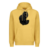 Antique Gold black cat Premium Hoodie - linhVisuals
