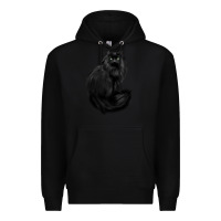 Black black cat Premium Hoodie - linhVisuals