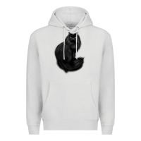 Dove Grey black cat Premium Hoodie - linhVisuals