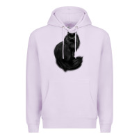 Lilac black cat Premium Hoodie - linhVisuals