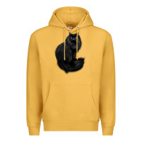 Mustard black cat Premium Hoodie - linhVisuals
