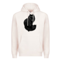 Pale Pink black cat Premium Hoodie - linhVisuals