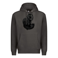 Smoke black cat Premium Hoodie - linhVisuals