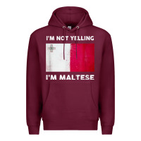 Burgundy i'm not yelling i'm maltese shirt  malta flag t shirt Premium Hoodie - linhVisuals