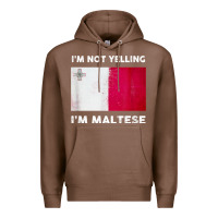 Chestnut i'm not yelling i'm maltese shirt  malta flag t shirt Premium Hoodie - linhVisuals