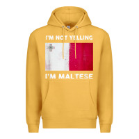 Mustard i'm not yelling i'm maltese shirt  malta flag t shirt Premium Hoodie - linhVisuals
