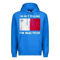 True Royal i'm not yelling i'm maltese shirt  malta flag t shirt Premium Hoodie - linhVisuals