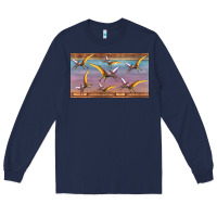 Navy dinosaur pterodactyl sippy cup Long Sleeve Tee - Artiststas