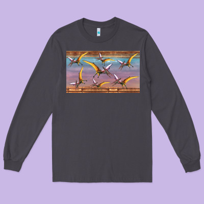 Dinosaur Pterodactyl Sippy Cup Long Sleeve Tee Designed By Artiststas