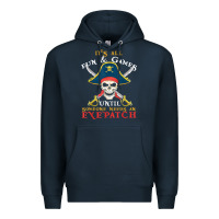 Navy it's all fun & games until someone needs an eyepatch pirate t shirt Premium Hoodie - linhVisuals