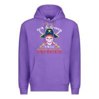 Purple it's all fun & games until someone needs an eyepatch pirate t shirt Premium Hoodie - linhVisuals