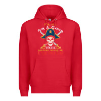 Red it's all fun & games until someone needs an eyepatch pirate t shirt Premium Hoodie - linhVisuals