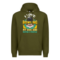 Army Green bowling shirt funny dog lover quote bowler gift t shirt Premium Hoodie - linhVisuals